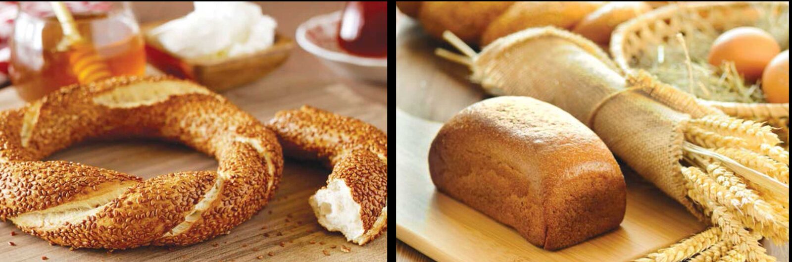 Simiti unu ile üretilmiş simit ve somun ekmekler